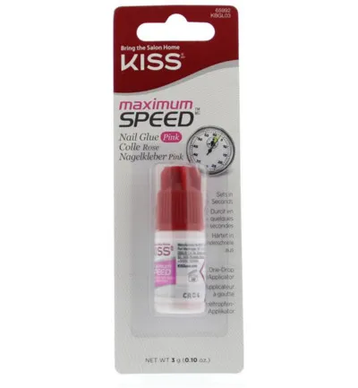 Kiss Nail glue max speed pink (1 stuk)