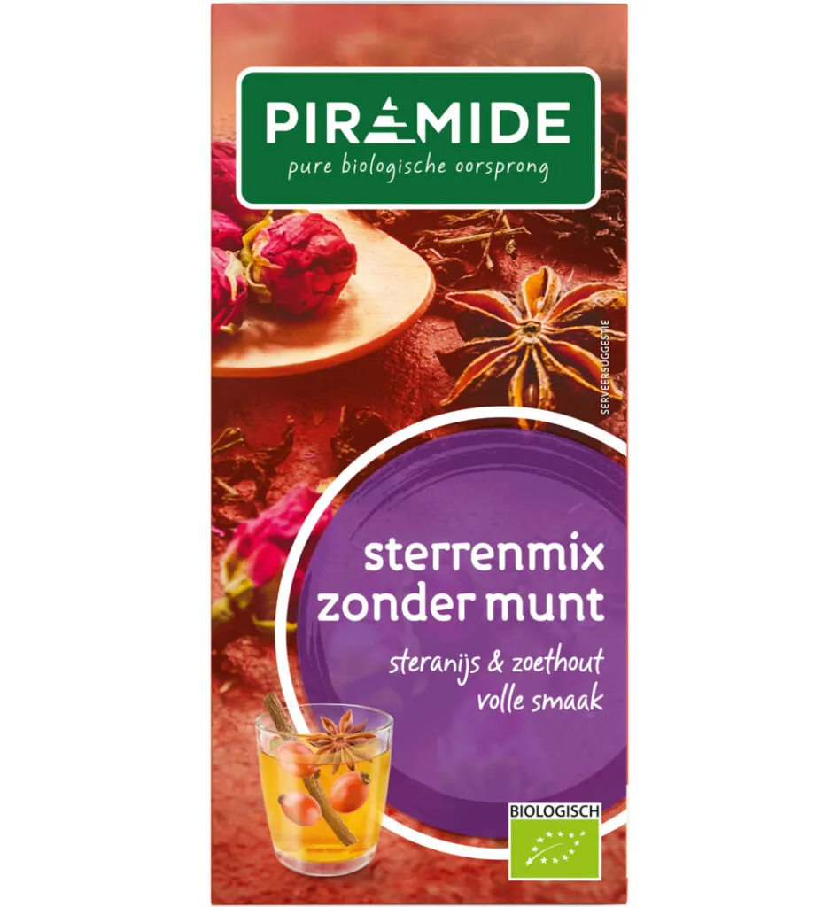 Piramide Sterrenmix Zonder Munt Thee Eko Bio (20 stuks)