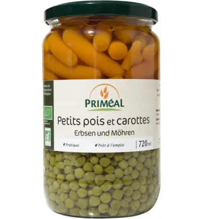 Priméal Doperwten Wortelen Bio (720 ml)