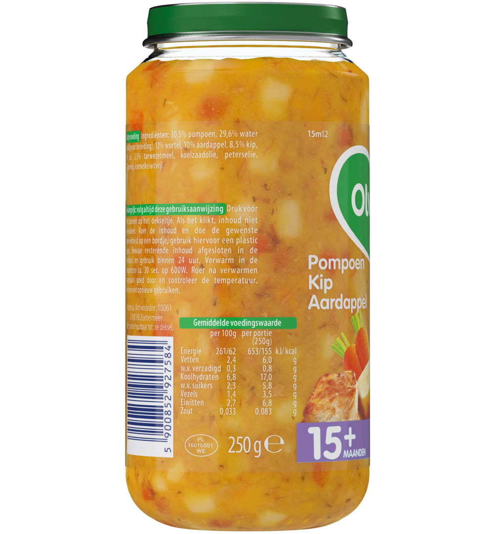Olvarit Pompoen kip aardappel 15M12 (250 gr) - image 3