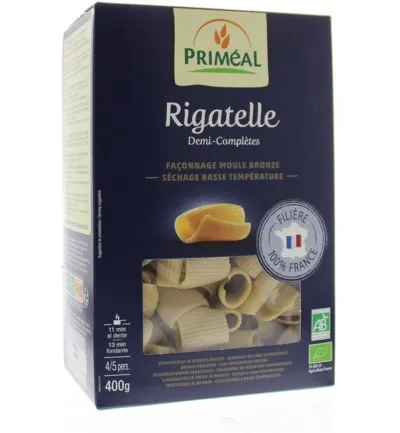 Priméal Rigatelle Halfvolkoren Pasta Bio (400 gr)