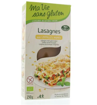 Ma Vie Sans Gluten Lasagnebladen Van Gele Linzen Glutenvrij Bio (250 gr)