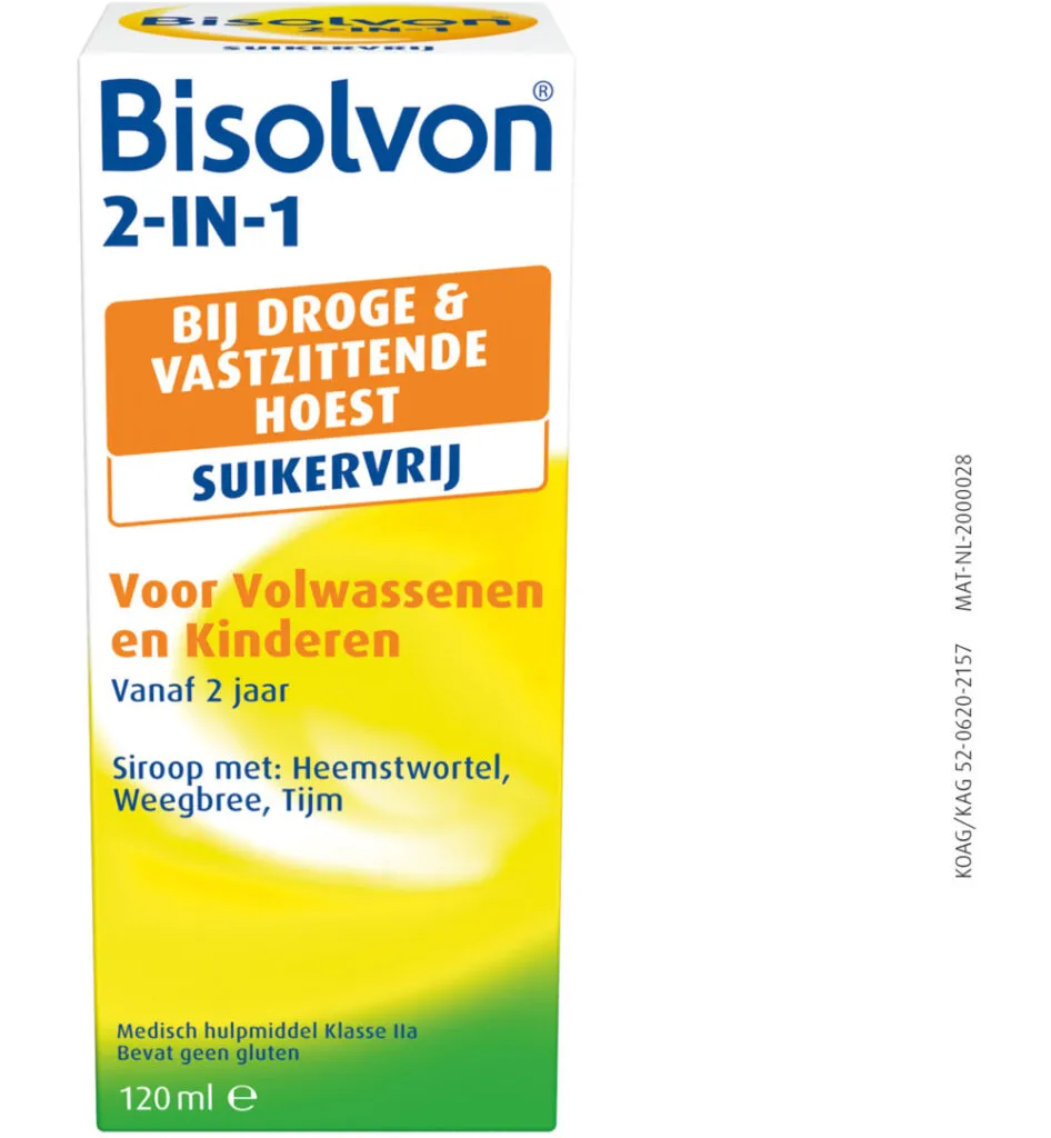Bisolvon Drank 2-in-1 suikervrij (120 ml)