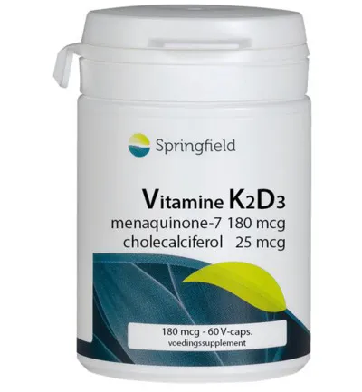 Springfield Vit K2D3 180 & 25 mcg (60 vega capsules)