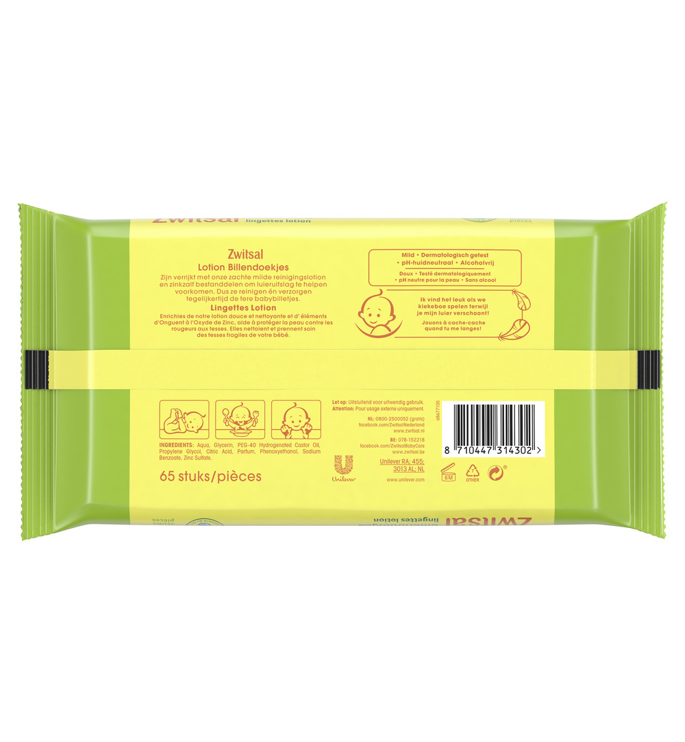 Zwitsal Billendoekjes lotion (65 stuks) - image 2