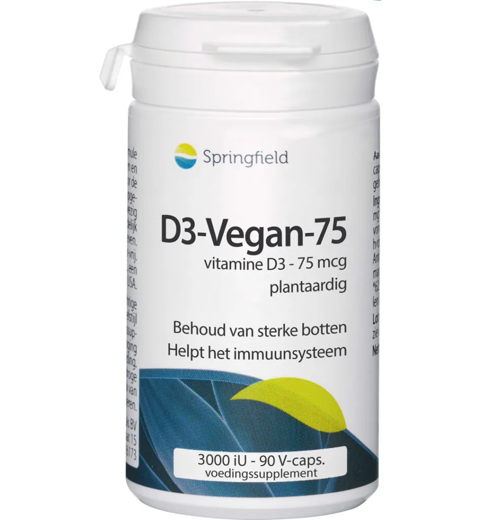 Springfield D3-Vegan-75 vitamine D3 75 mcg (90 vega capsules)