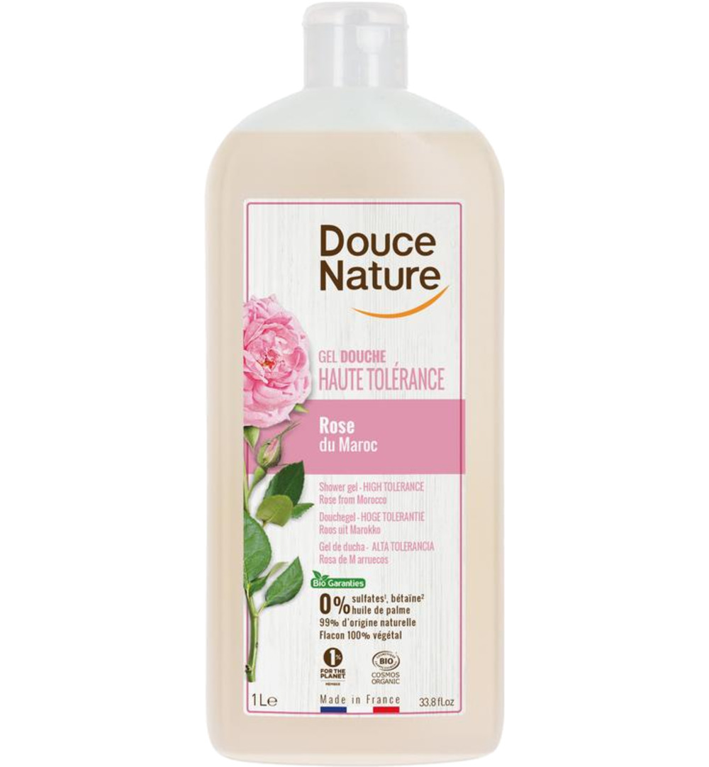 Douce Nature Douchegel hoge tolerantie roos uit Marokko bio (1000 ml)