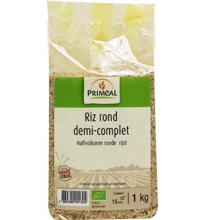 Priméal Halfvolkoren Ronde Rijst Bio (1000 gr)