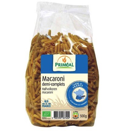 Priméal Halfvolkoren Macaroni Bio (500 gr)