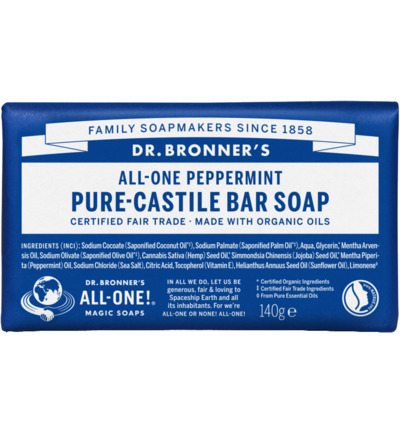 Dr. Bronner's Barsoap pepermunt (140 gr)