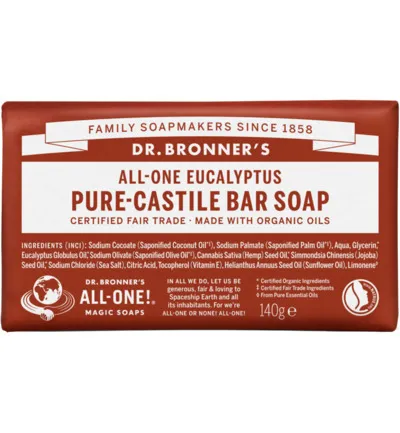 Dr. Bronner's Barsoap eucalyptus (140 gr)