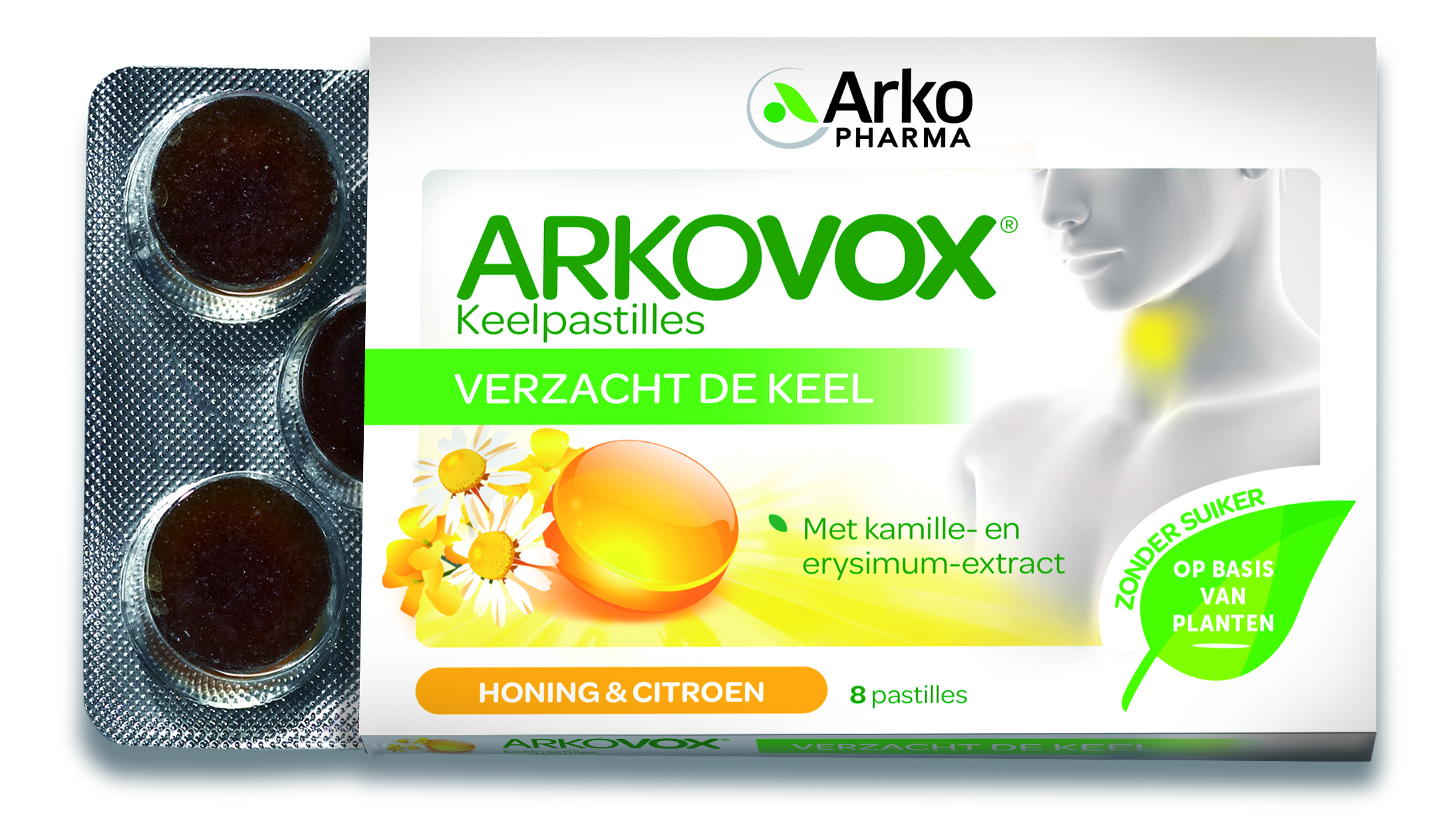 Arkopharma Arkovox Keelpastilles Honing Citroen (8 tabletten)