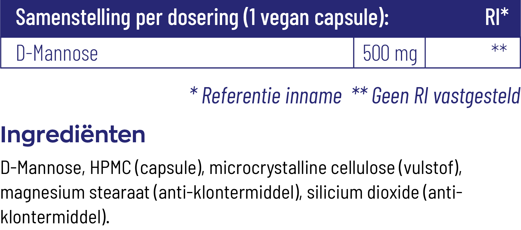 Vitakruid D-Mannose 500 Gewonnen Uit Cranberry (90 vega capsules) - image 3