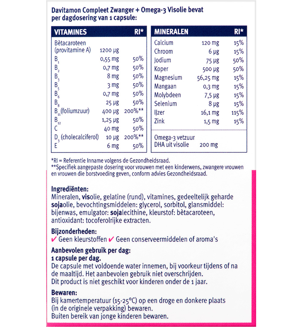 Davitamon Compleet Zwanger Plus Visolie (60 capsules)