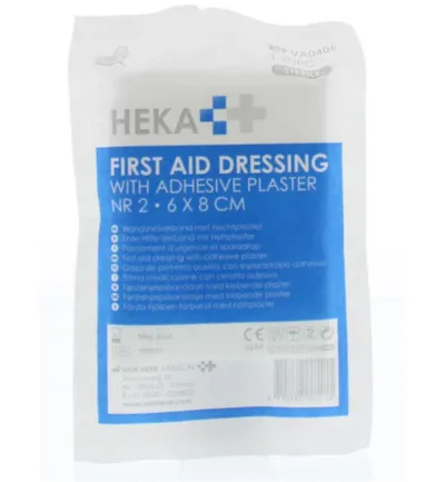 Heka Snelverband nr.2 met hechtpleister 6 cm x 8 cm (1 stuk)