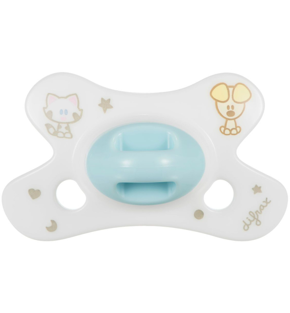 Difrax Fopspeen natural 0-6 maanden Woezel en Pip (1 stuk)