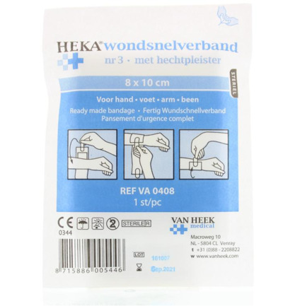Heka Snelverband nr.3 8 cm x 10 cm steriel (1 stuk)