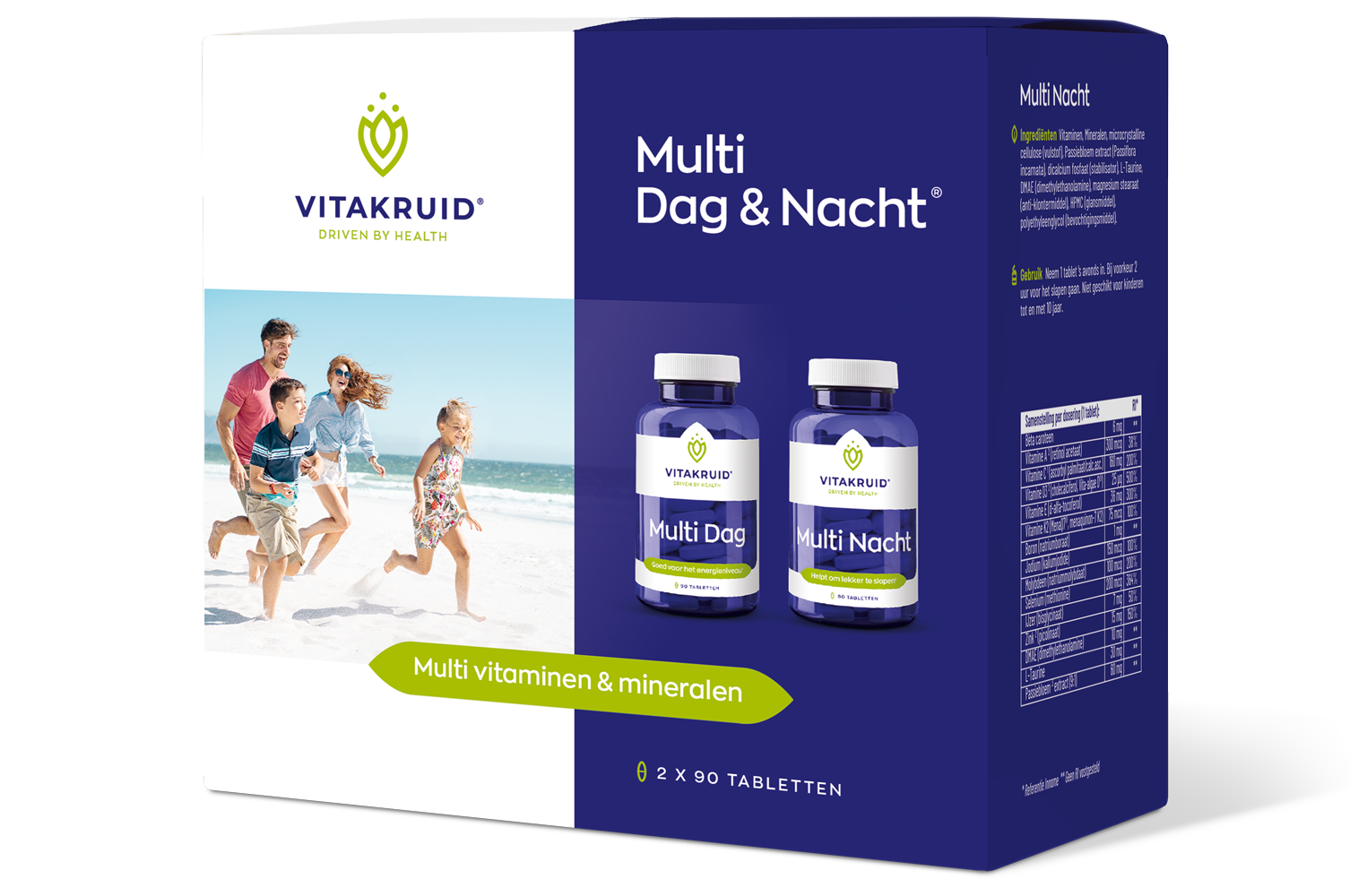 Vitakruid Multi Dag & Nacht Hd 100% Vegan (2 X 90 tabletten)