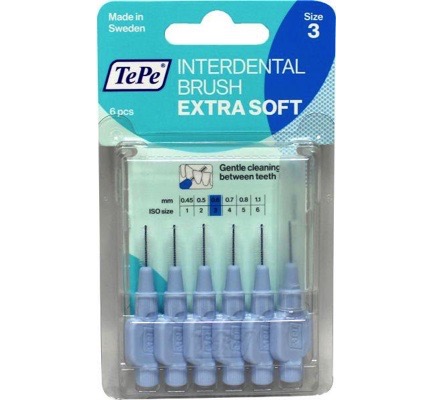 TePe Interdentale rager extra soft 0.6 mm lichtblauw (6 stuks)