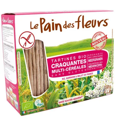 Le Pain Des Fleurs Meergranen Crackers Bio (150 gr)