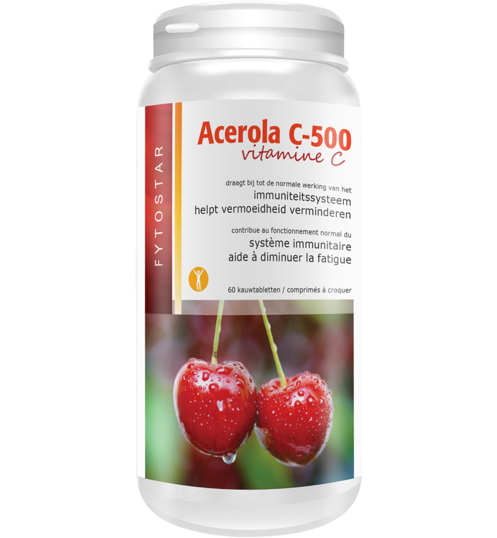 Fytostar Acerola vitamine C500 kauwtablet (60 tabletten)