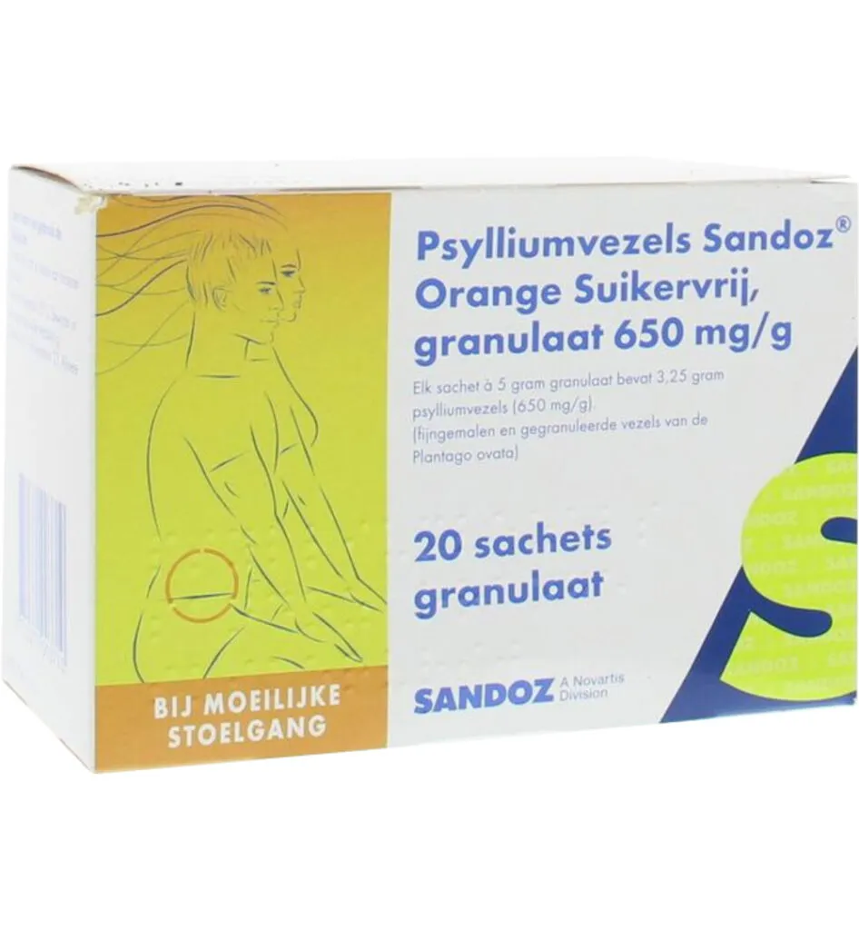 Sandoz Psylliumvezelsgranulen Suikervrij (20 zakjes)