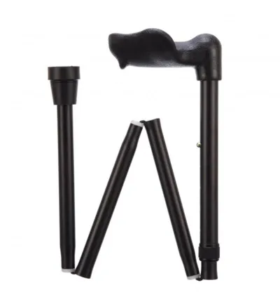 Able 2 Wandelstok anatomisch opvouw zwart links (1 stuk)