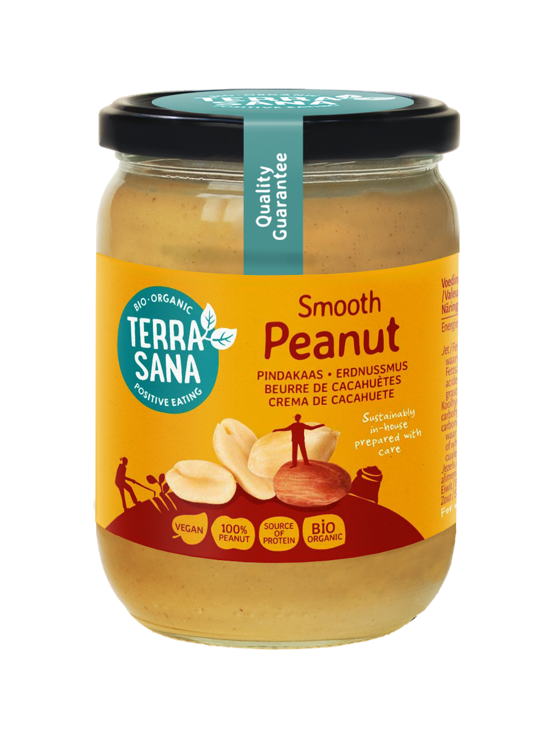 TerraSana Pindakaas fijn zonder zout bio (500 gr)