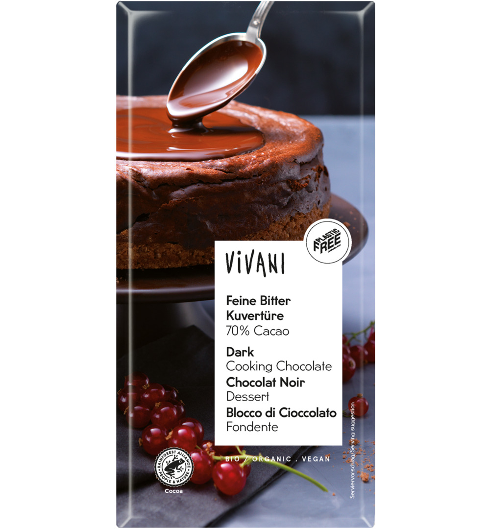 Vivani Couverture Smeltchocolade Puur Bio (200 gr)