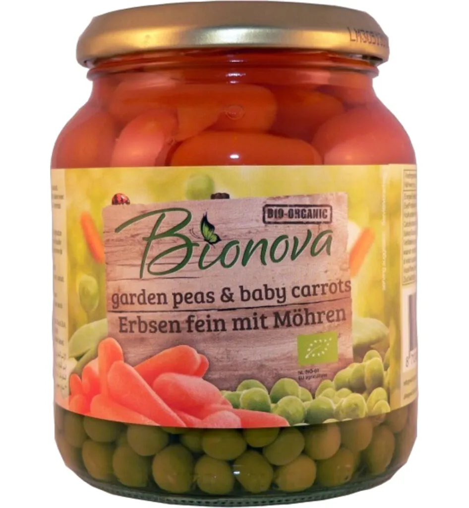 Bionova Doperwten Met Wortel Bio (340 gr)