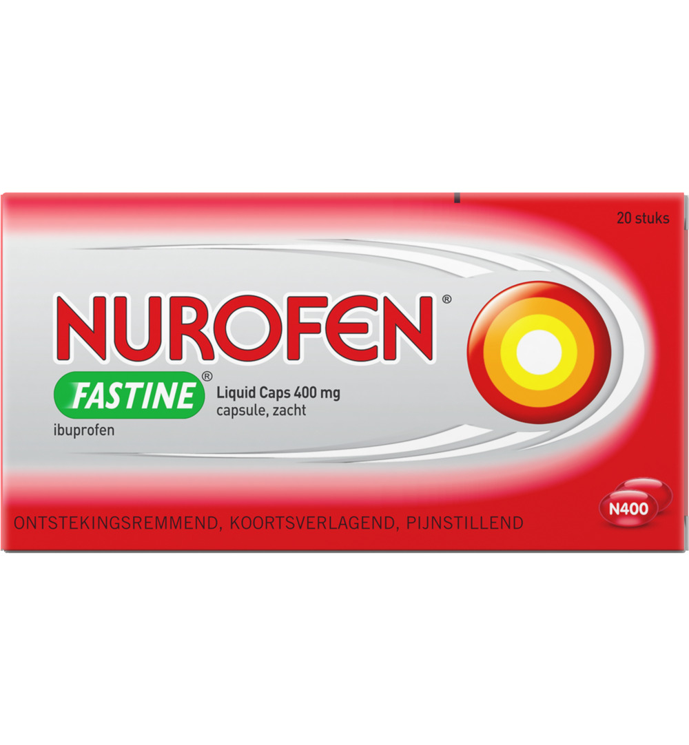 Nurofen Fastine liquid caps 400 mg ibuprofen (20 capsules)