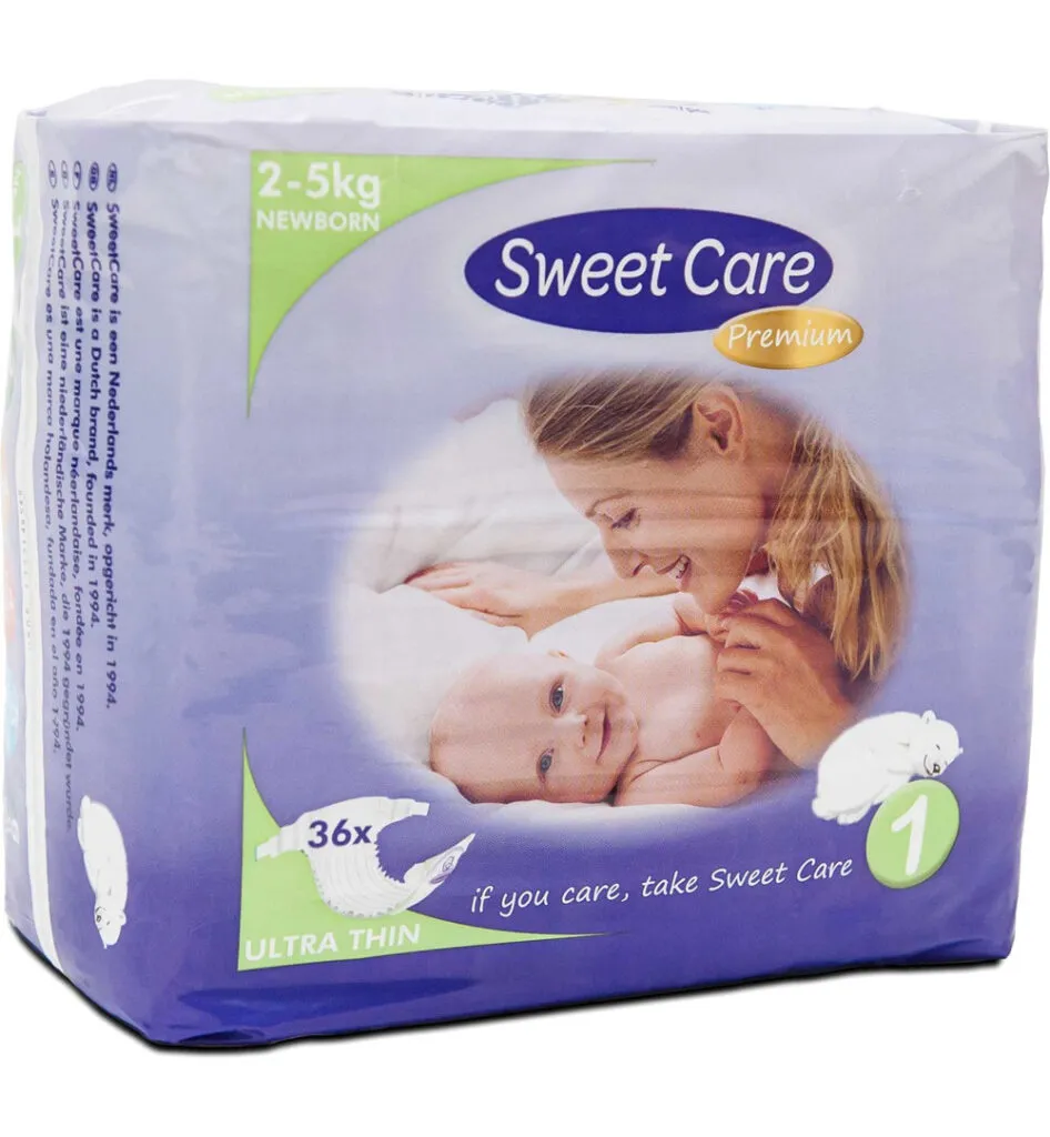 SweetCare Premium newborn maat 1 2-5kg (36 stuks)