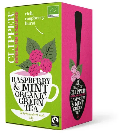 Clipper Framboos mintgreen tea bio (20 stuks)