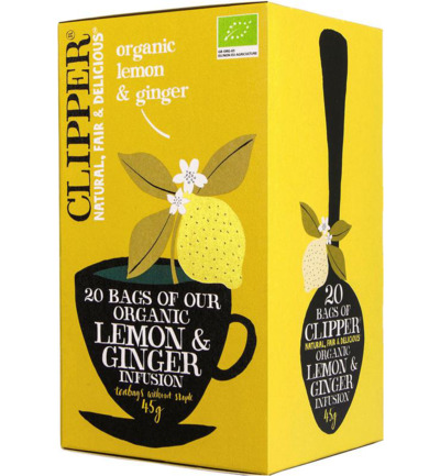 Clipper Lemon & ginger tea bio (20 stuks)