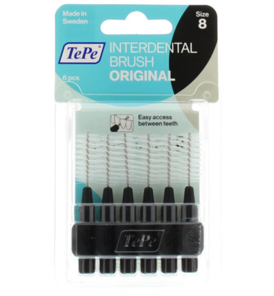 TePe Interdentale rager zwart maat 8 (6 stuks)