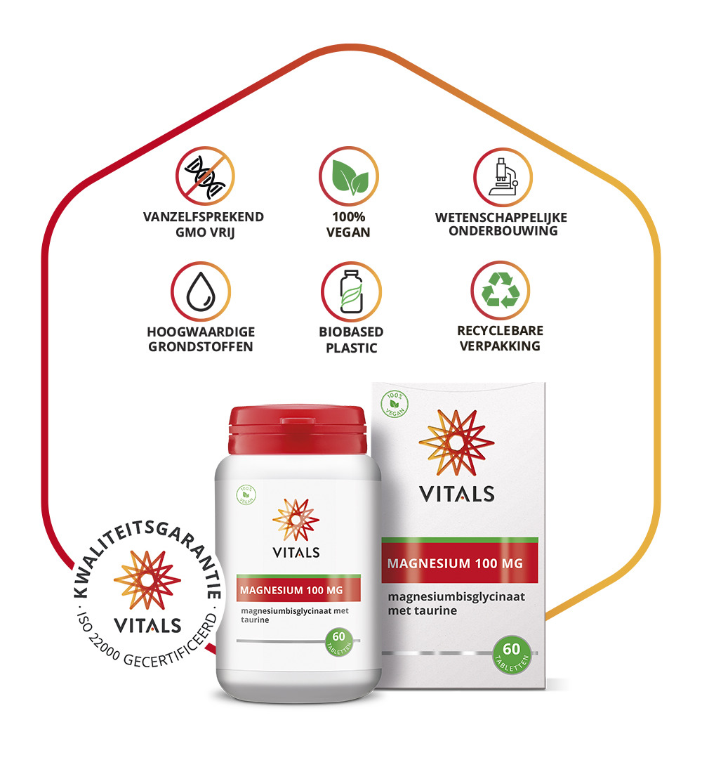Vitals Magnesiumbisglycinaat 100 mg (60 tabletten) - image 4