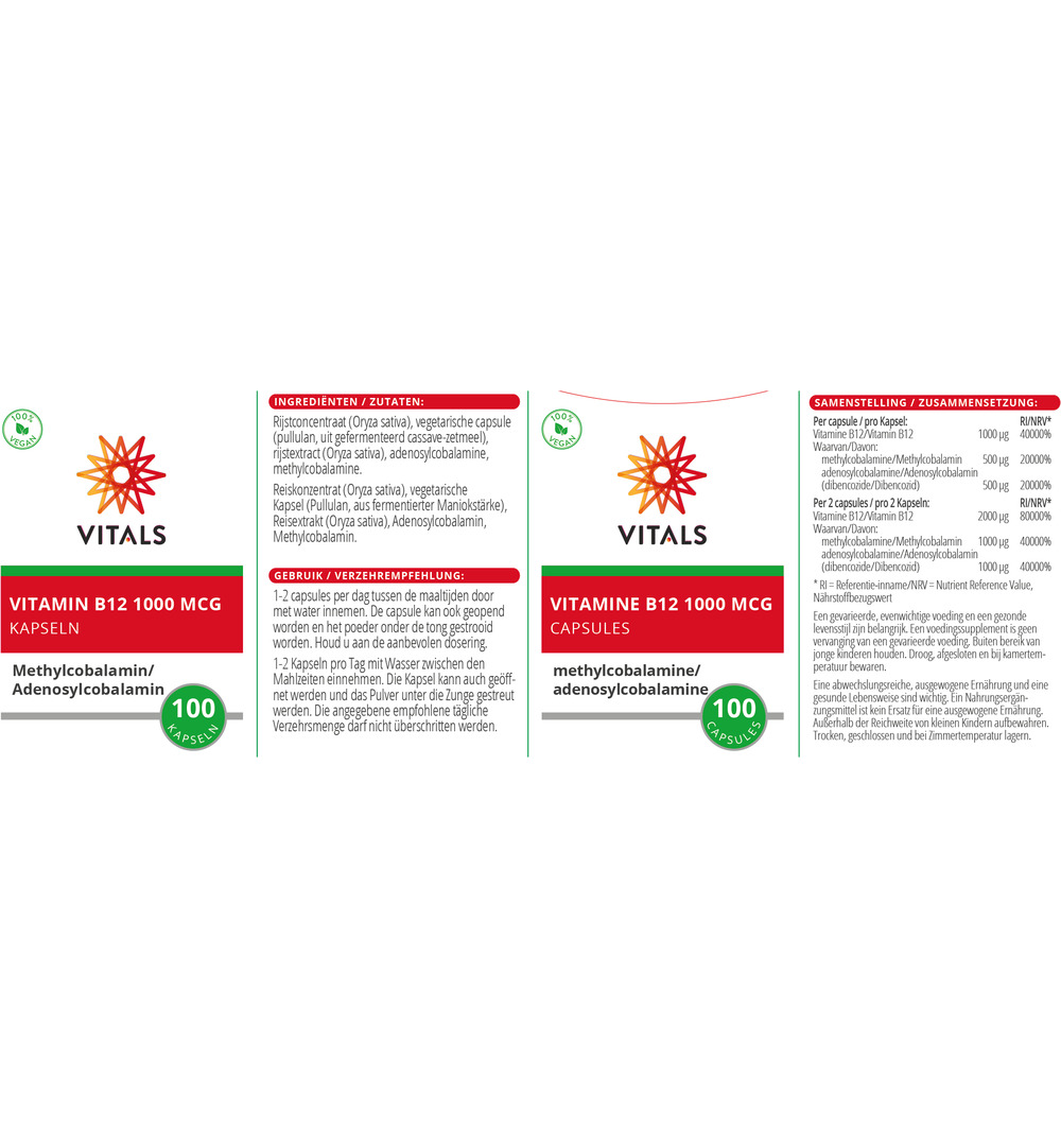 Vitals Vitamine B12 1000 Mcg (100 capsules) - image 3