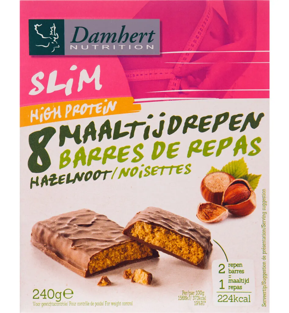 Damhert Afslank Proteinereep Chocolade Hazelnoot (240 gr)