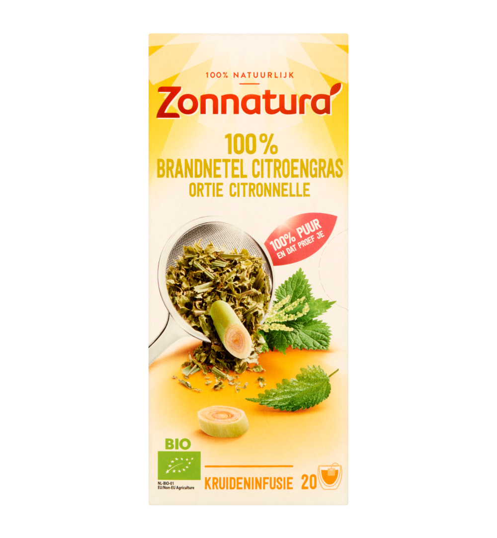 Zonnatura Brandnetel citroengras bio (20 stuks)