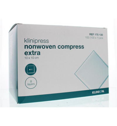 Klinion Non-woven compres 10 x 10 cm extra (100 stuks)