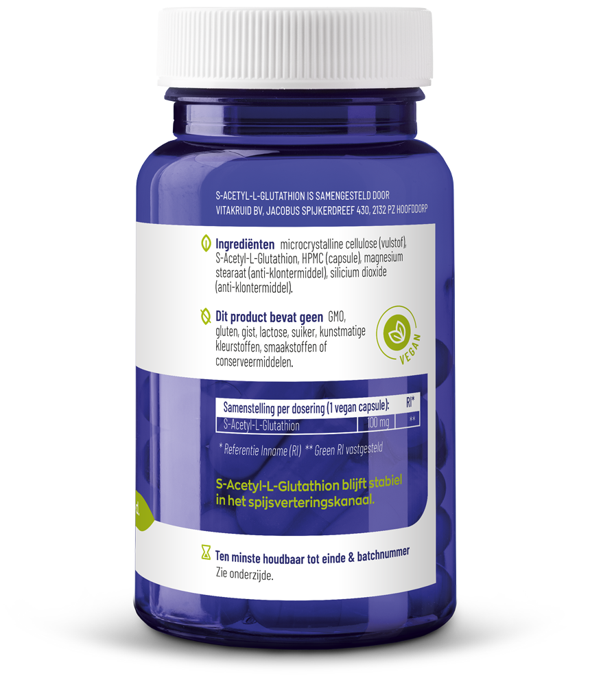 Vitakruid S-Acetyl-L-Glutathion 100 Mg (30 vega capsules) - image 2