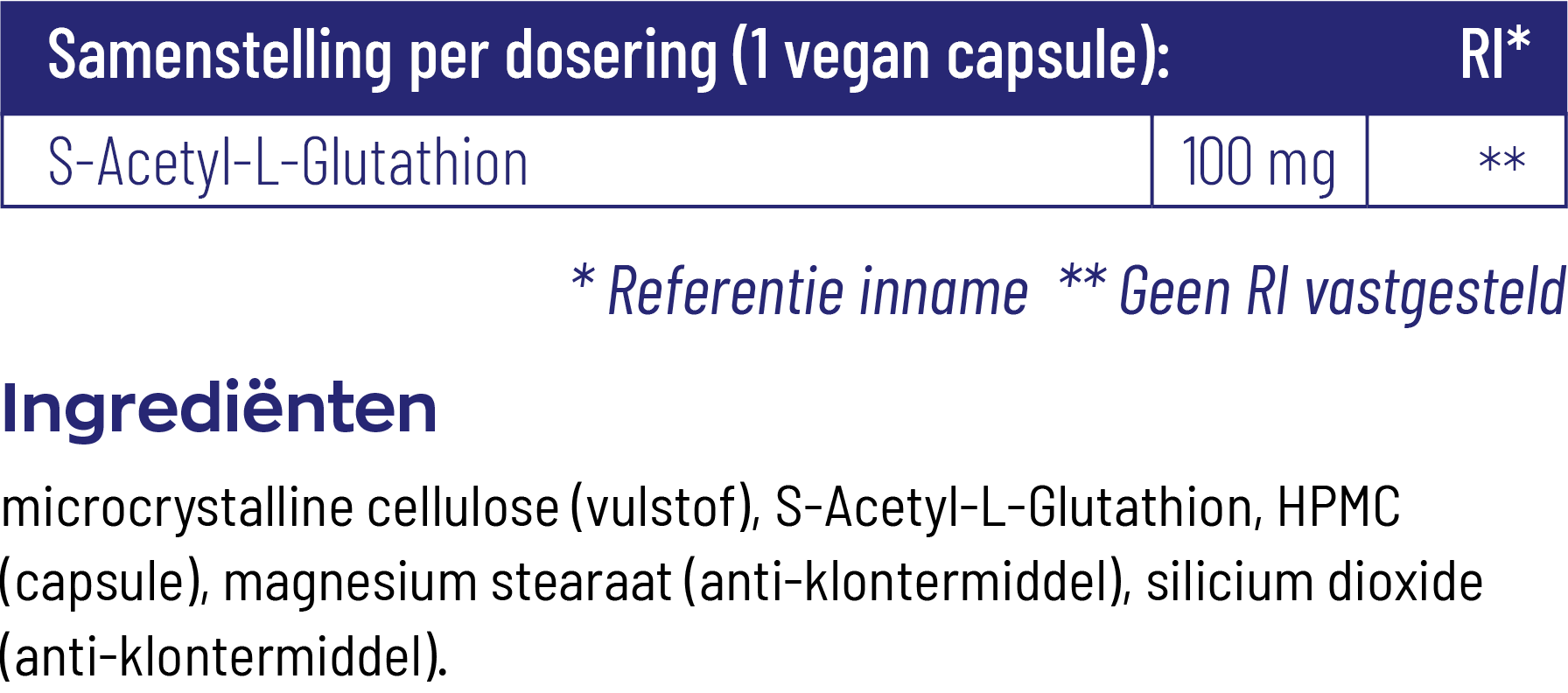 Vitakruid S-Acetyl-L-Glutathion 100 Mg (30 vega capsules) - image 3