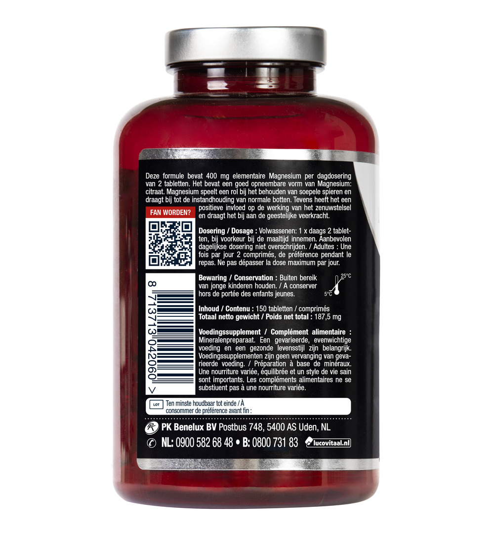 Lucovitaal Magnesium Citraat 400mg (150 tabletten) - image 3