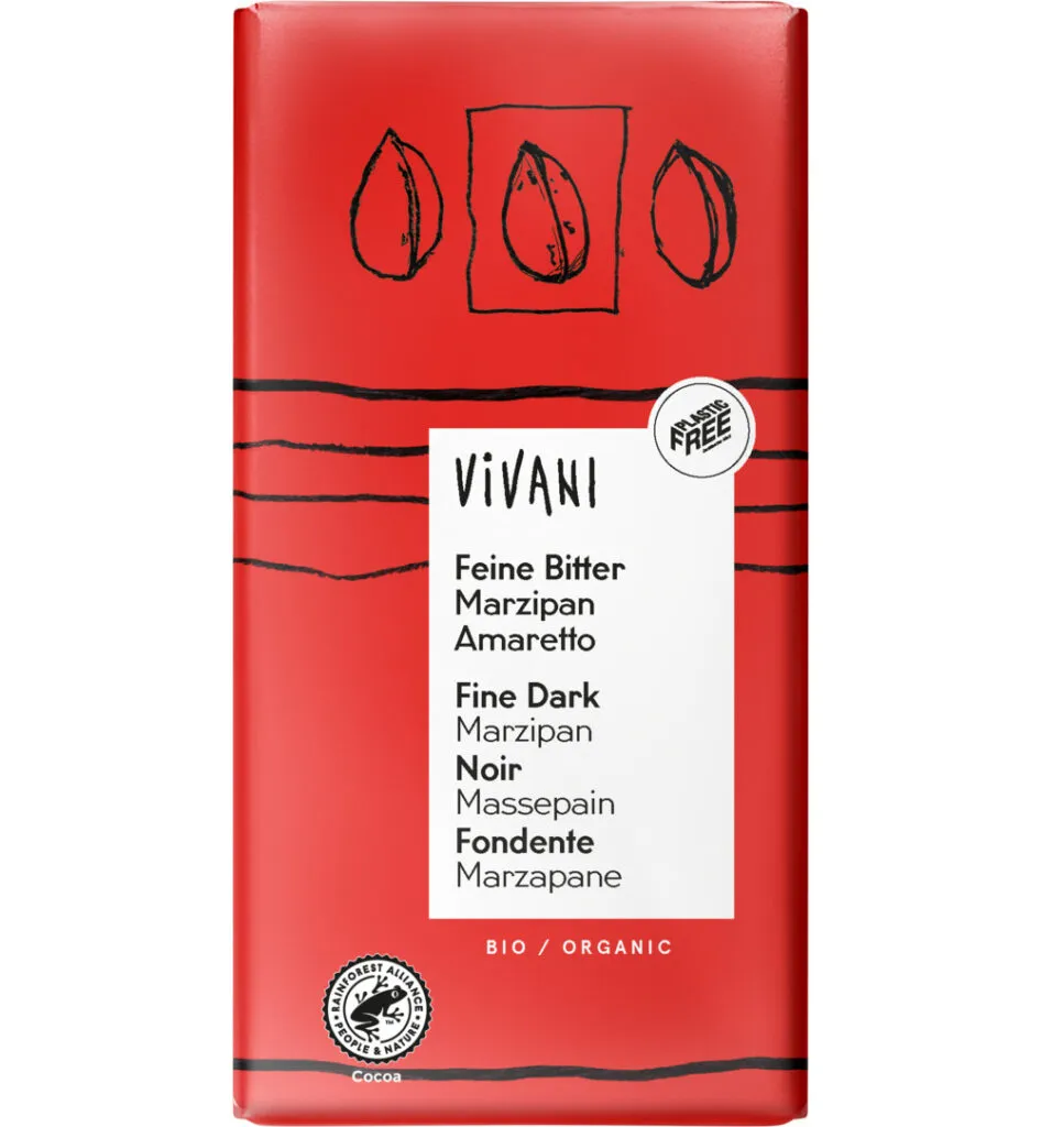 Vivani Chocolade Puur Met Marsepein & Amaretto Bio (100 gr)