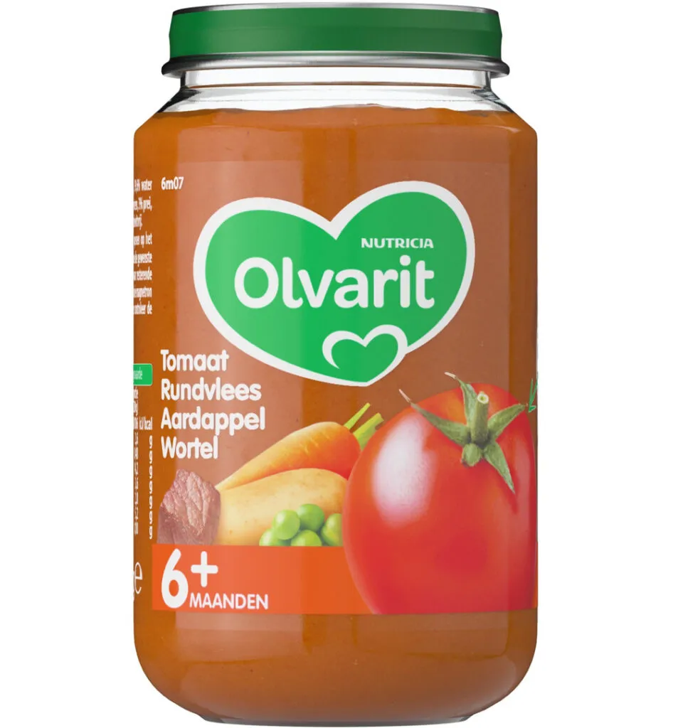 Olvarit Tomaat rundvlees aardappel wortel (200 gr)