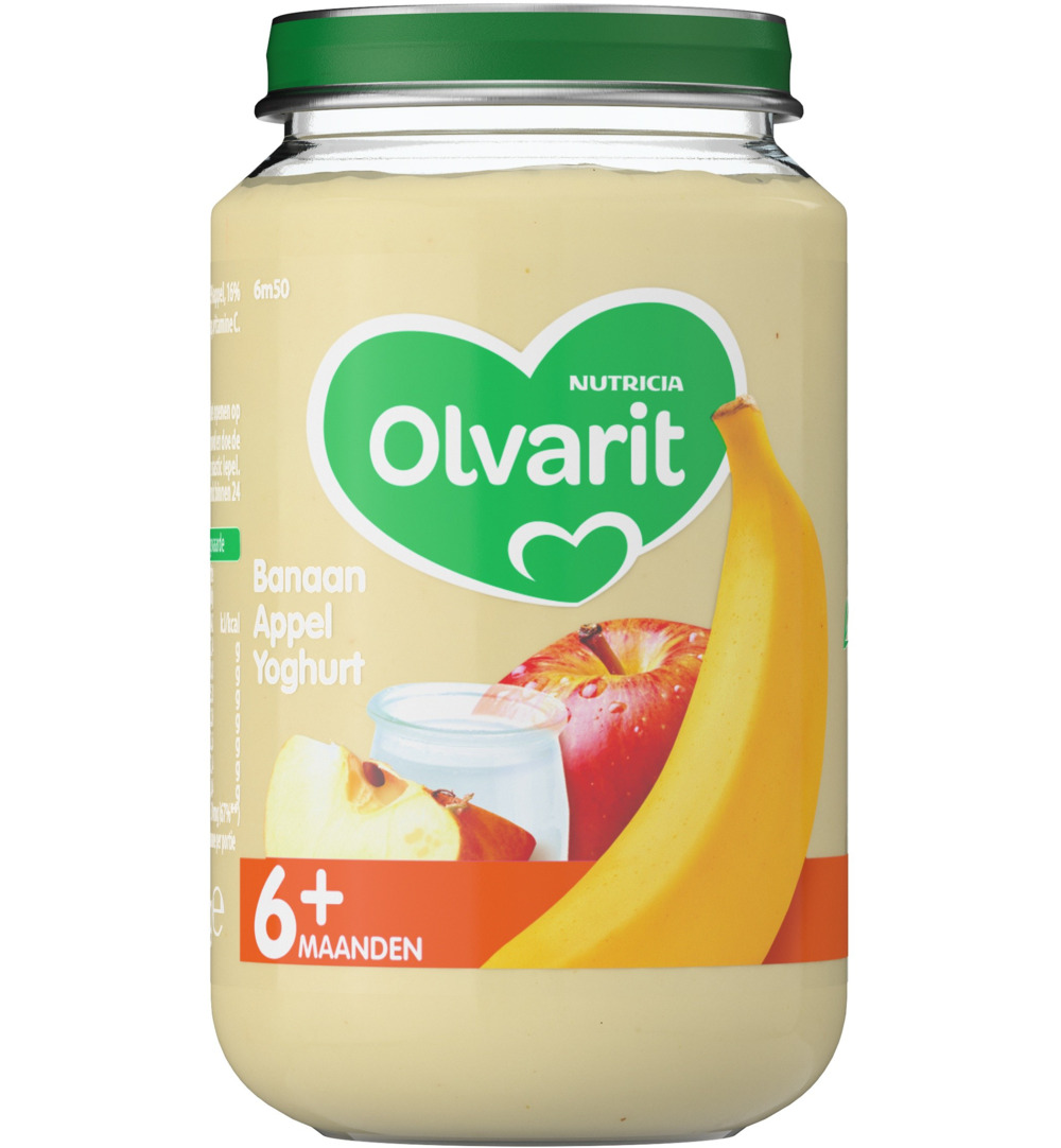 Olvarit Banaan appel yoghurt 6M50 (200 gr)