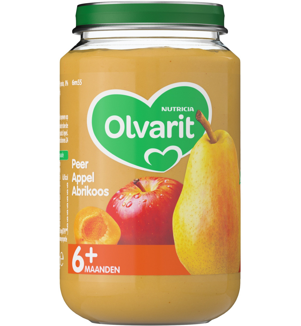 Olvarit Peer appel abrikoos 6M55 (200 gr)