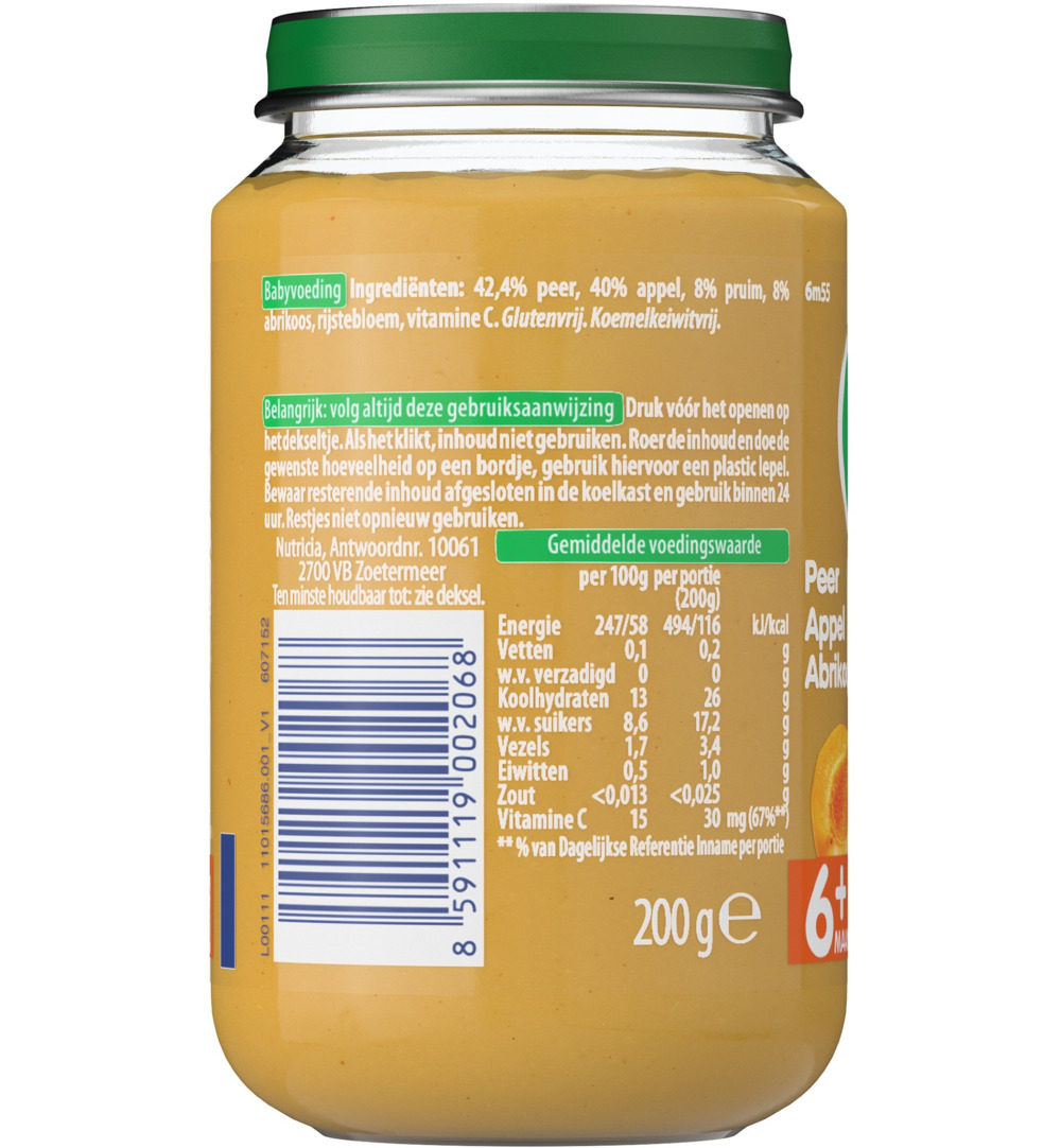 Olvarit Peer appel abrikoos 6M55 (200 gr) - image 2