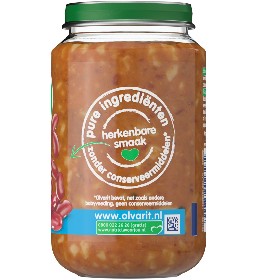 Olvarit Bruine bonen appel rundvlees aardappel 8M00 (200 gr)