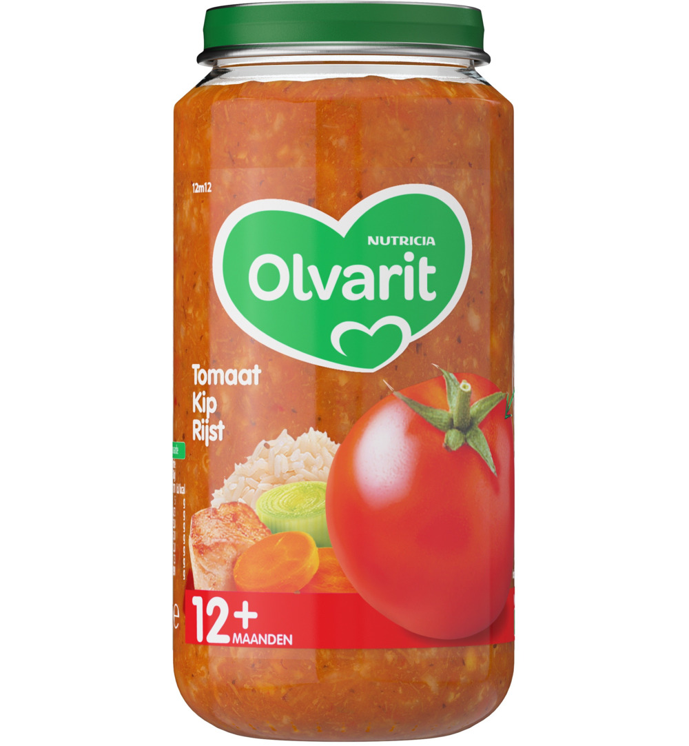Olvarit Tomaat kip rijst 12M12 (250 gr)